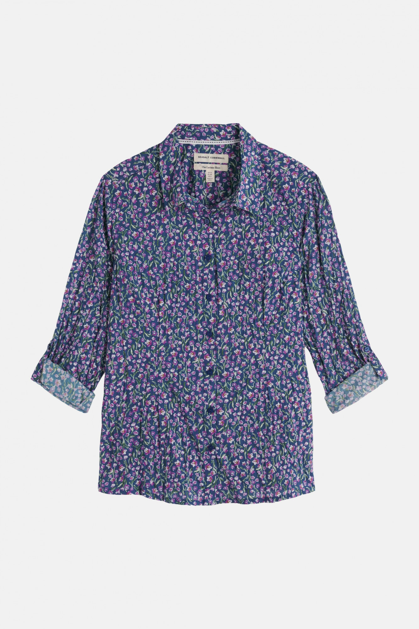 Seasalt Bluse Larissa Damen Blau Lila Blumen Flower