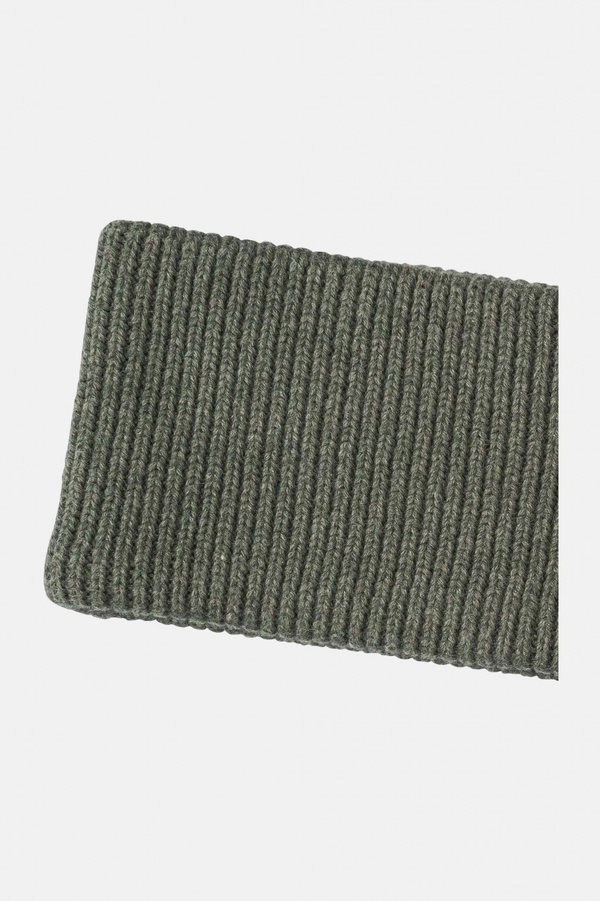 MELA KIRON Stirnband Oliv Grün Rippstrick