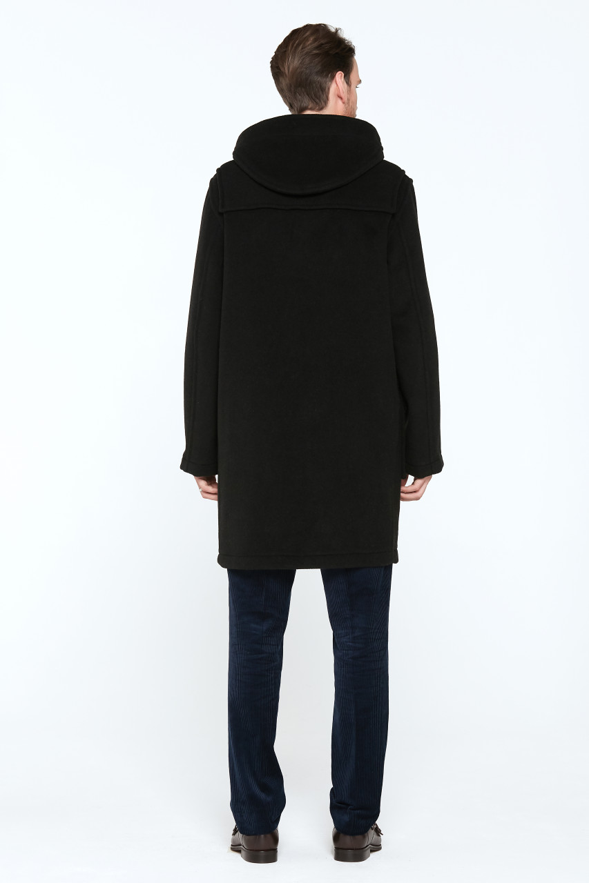 London Tradition Herren Dufflecoat Martin Schwarz Wollmantel