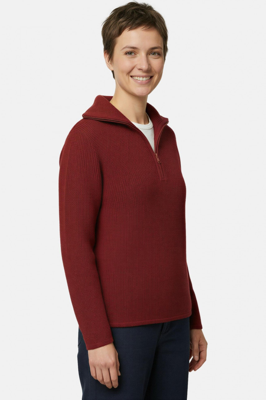 Damen Troyer Hanseheld Schurwolle Bordeaux