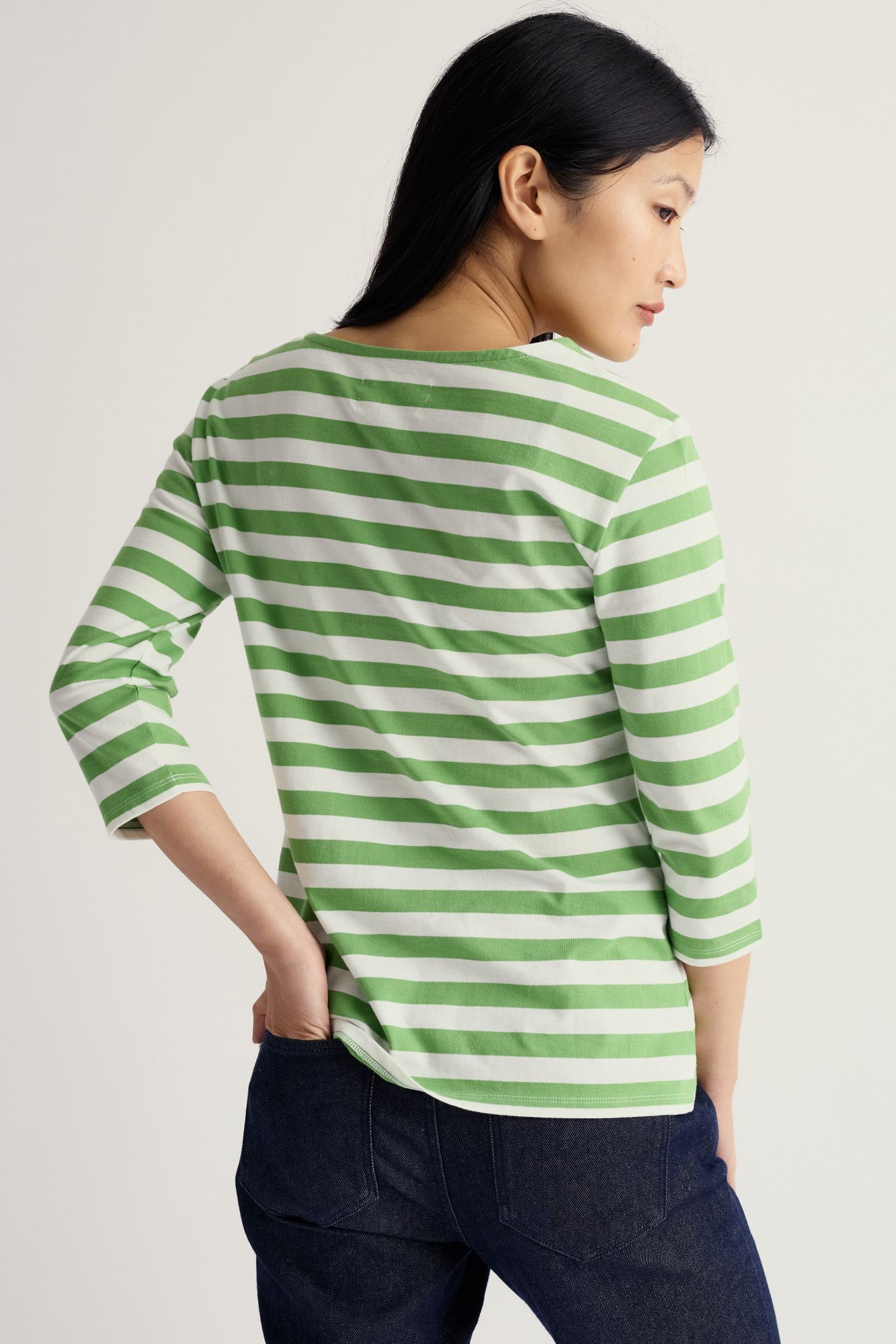 Seasalt Cornwall Streifenshirt Sailor Damen Grün Weiß GOTS