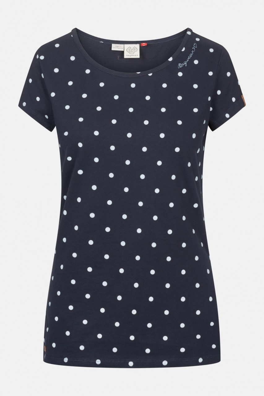 Ragwear Dots Punkte Damen T-Shirt Navy Dunkelblau