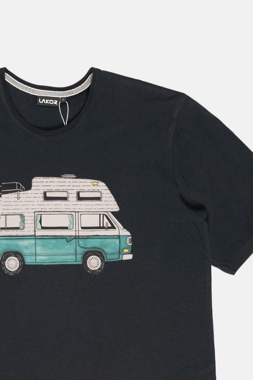 LAKOR T-Shirt Forest Camper Herren Schwarz Wohnmobil