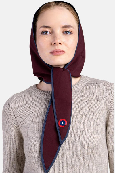 Flotte Kapuze Couvre Chef Damen Weinrot Blau Kopftuch Regenhaube