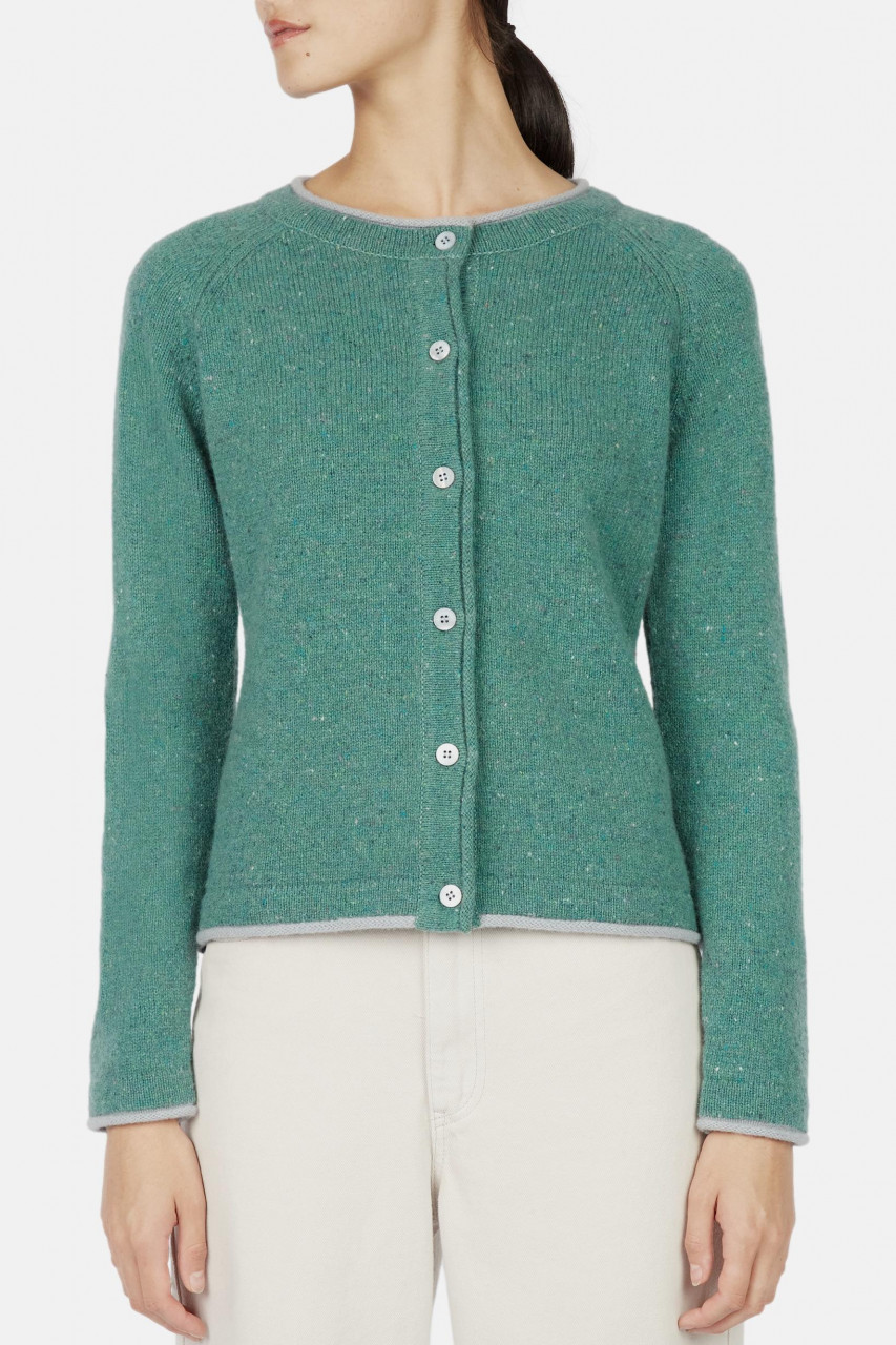 Strickjacke Türkis Killiney von IrelandsEye - Weibliches Model
