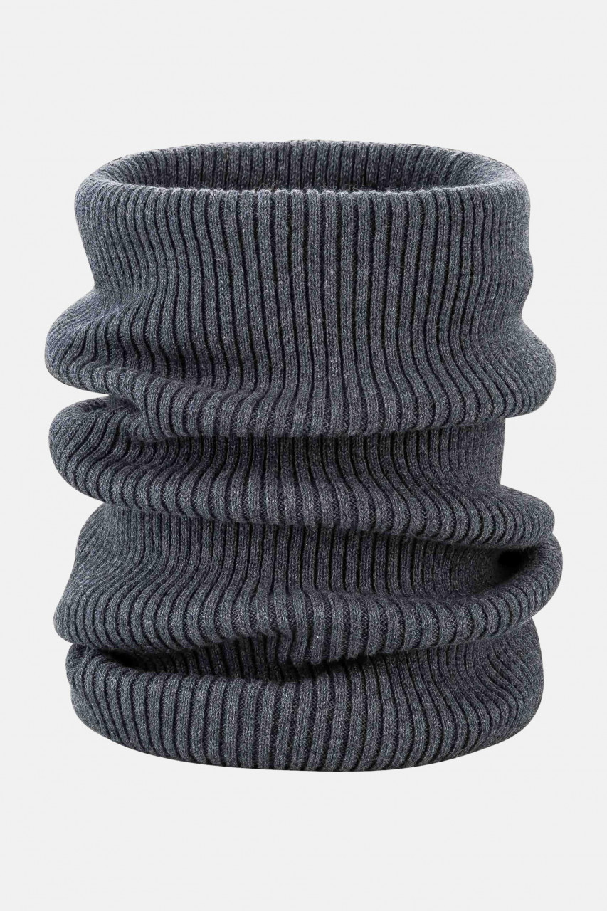 MELA DAIVI Schlauchschal Anthrazit Grau Rippstrick Loop