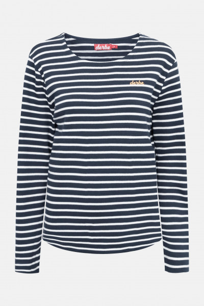 Streifenshirt Interstriped Dunkelblau Weiß Gestreift für Damen von derbe
