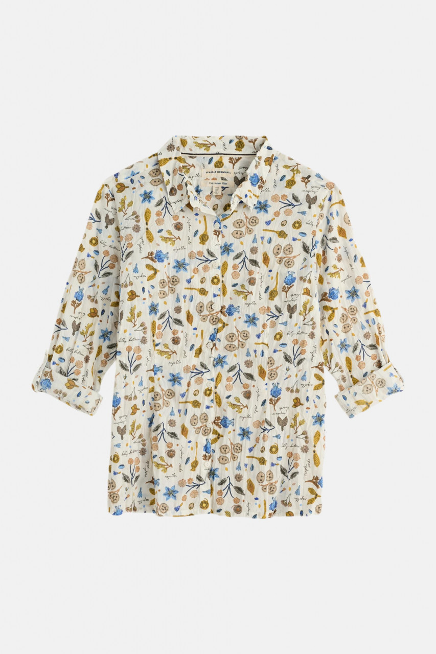 Seasalt Bluse Larissa Damen Weiß Gelb Blau Blumen Floral