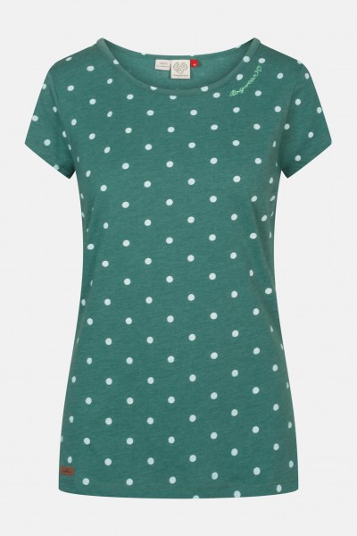 Ragwear Mint Dots Dark Green Damen Shirt Grün Punkte