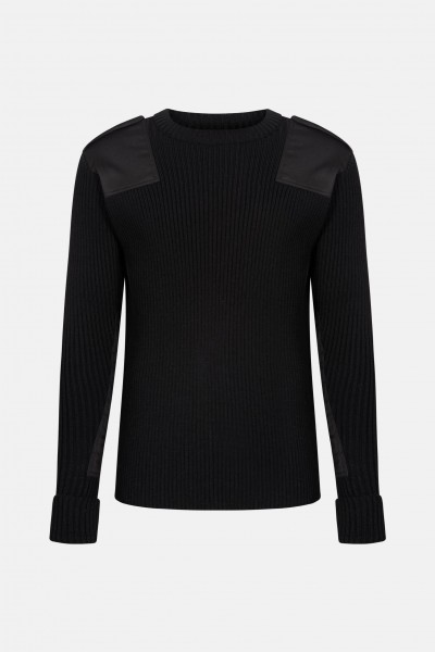 Elbe Troyer Uniform Pullover Rippstrick Schwarz