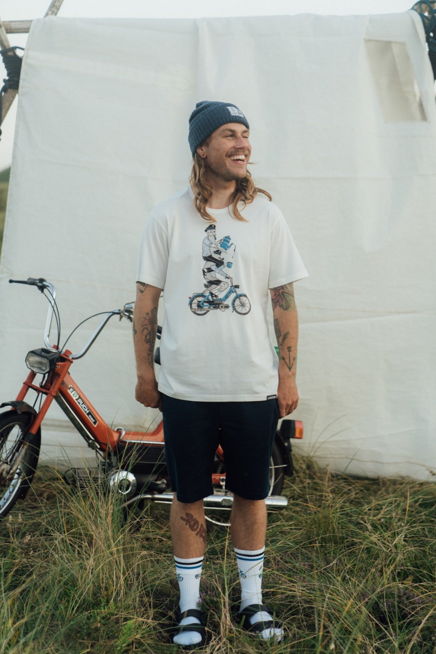 LAKOR T-Shirt Hitching Herren Weiß Kapitän Pfeife