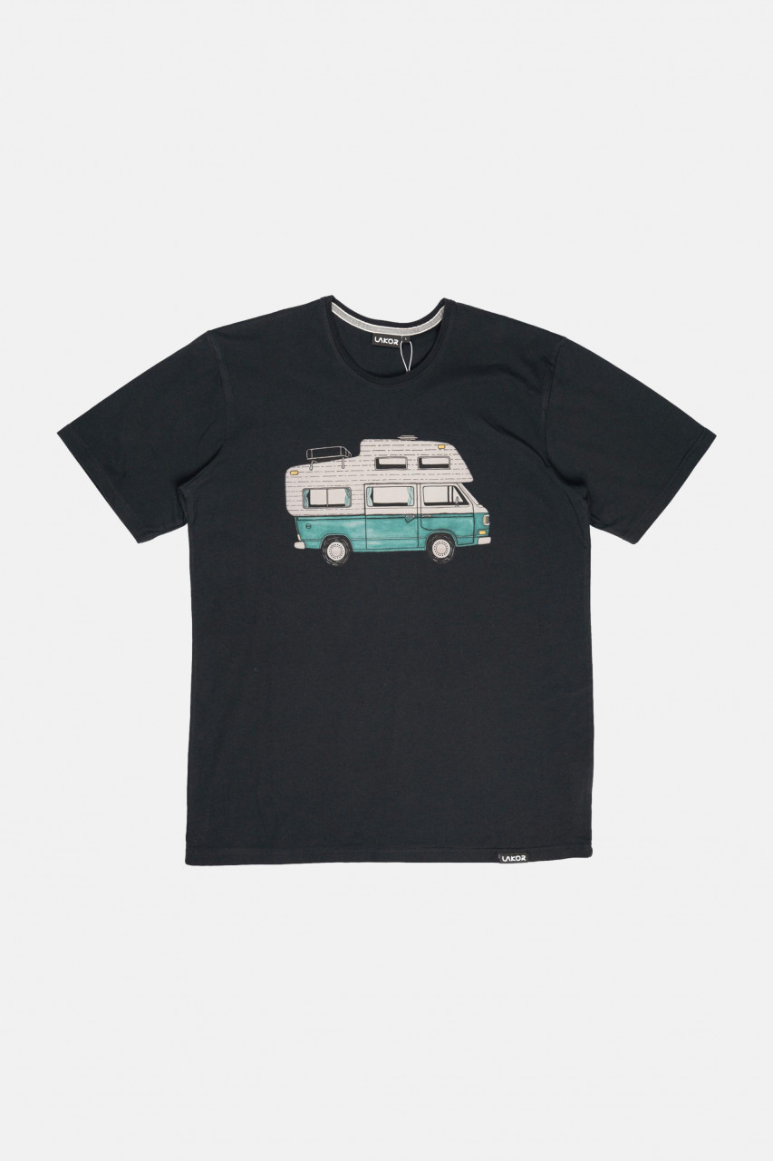 LAKOR T-Shirt Forest Camper Herren Schwarz Wohnmobil