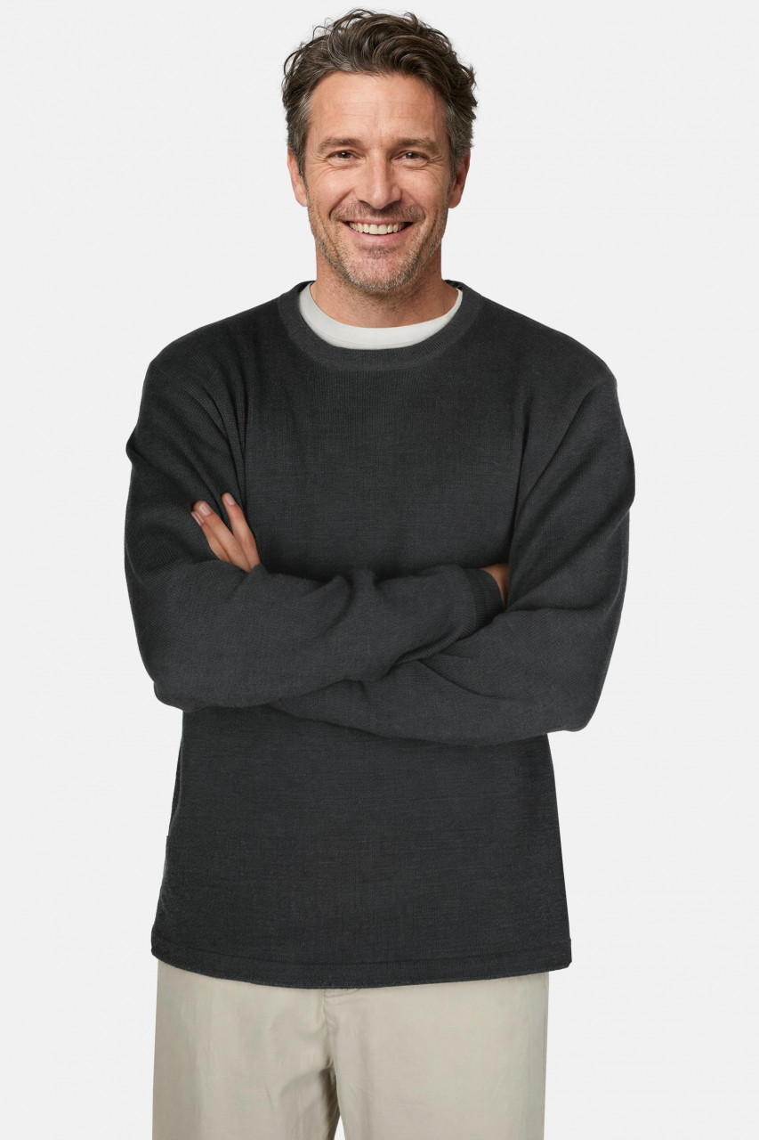 Hanseheld Herren Strickpullover Merino Anthrazit Grau