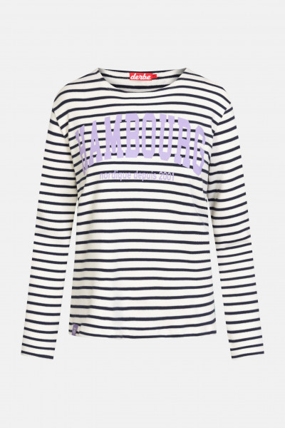 Derbe Hambourg Damen Langarmshirt Striped Offwhite Navy Beige Blau Gestreift Derbe Hambourg Damen Langarmshirt Striped Offwhite Navy Beige Blau Gestreift