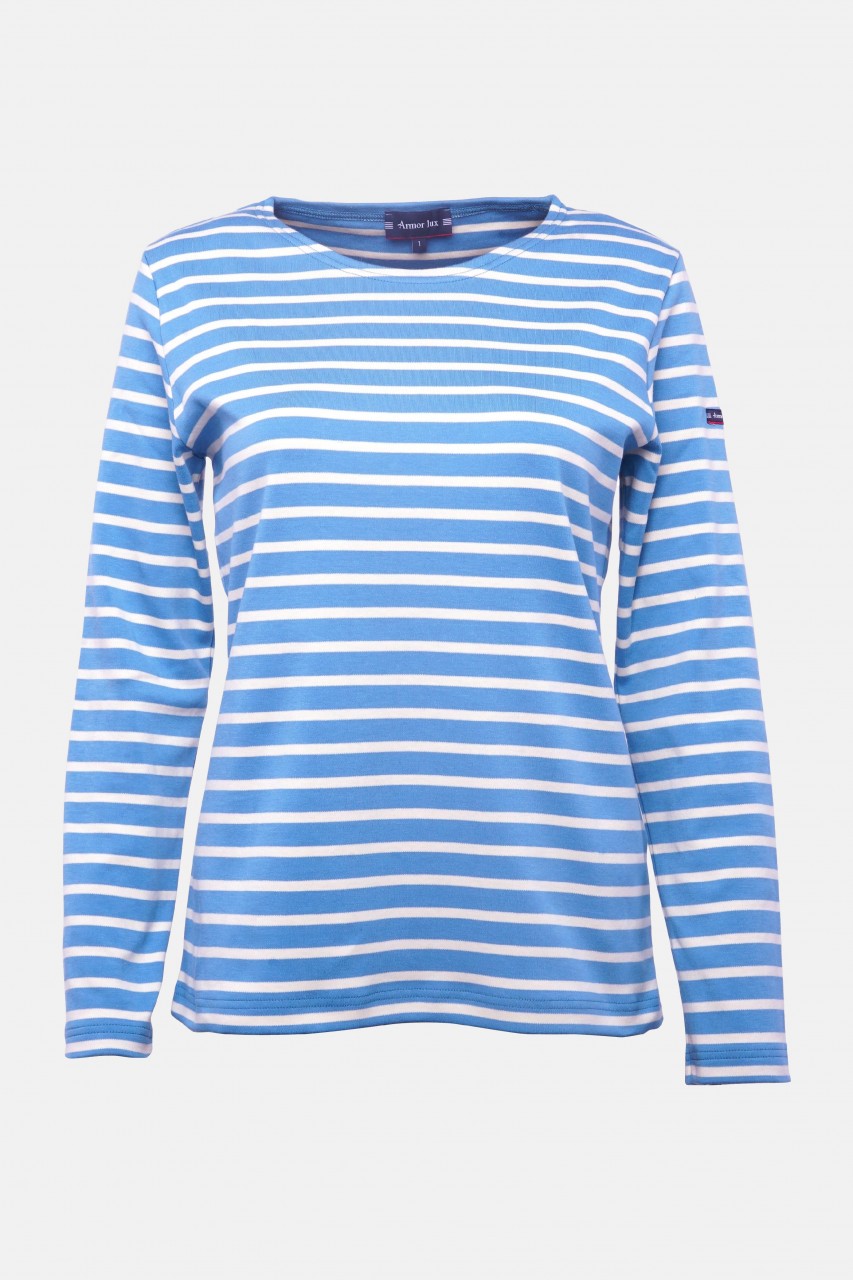 Armor Lux Lesconil Mittelblau Natur Damen Streifenshirt