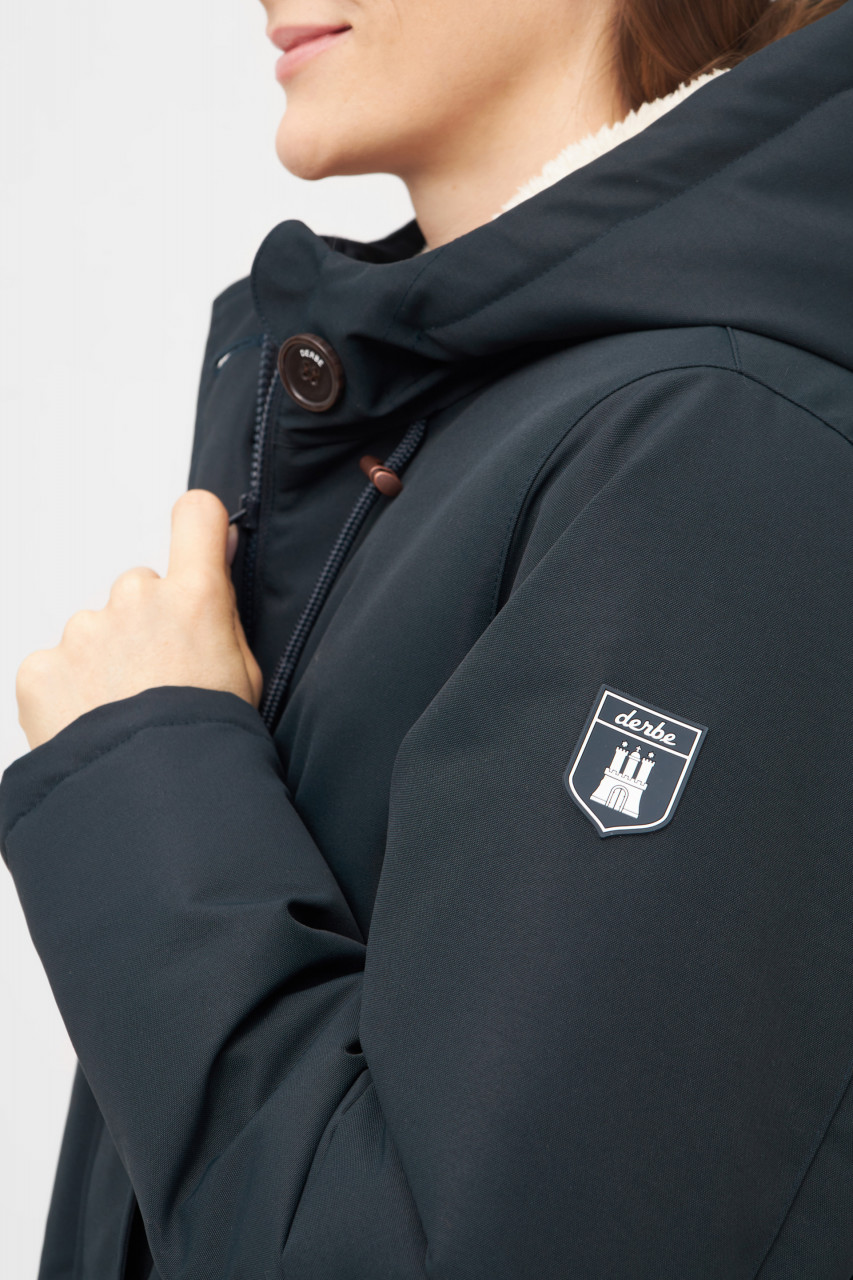 Derbe Winterjacke Festholm Damen Dunkelblau