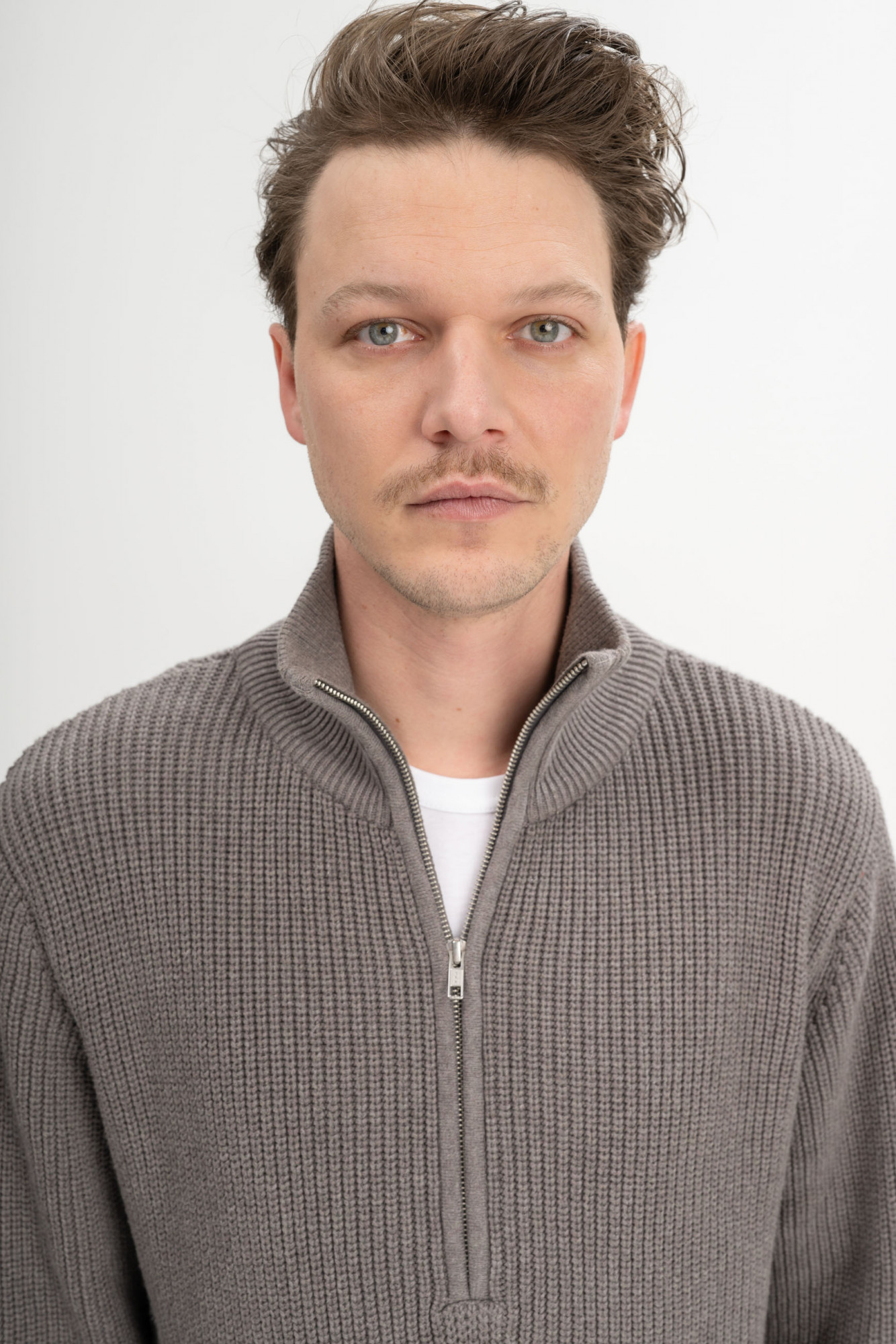 MELA Troyer UDAI Herren Pullover Braun Meliert Baumwolle GOTS Organic