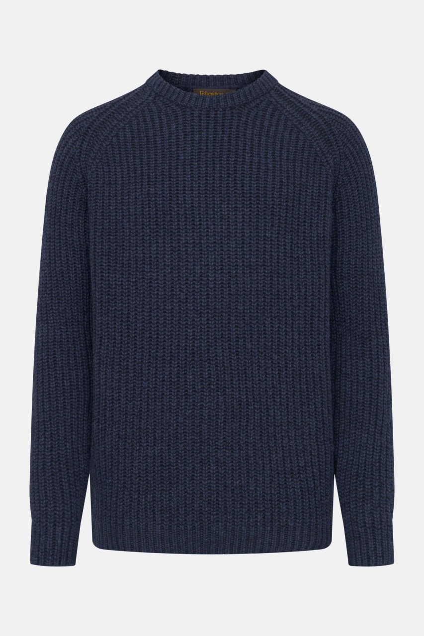 Fisherman out of Ireland Herren Pullover Blau Schwarz Rippstrick