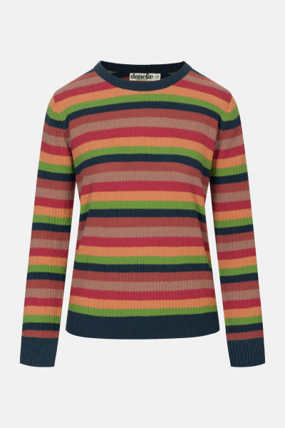 Danefae Danepearly Hole Knit Sweater Damen Pullover Tonic Stripe Bunte Streifen