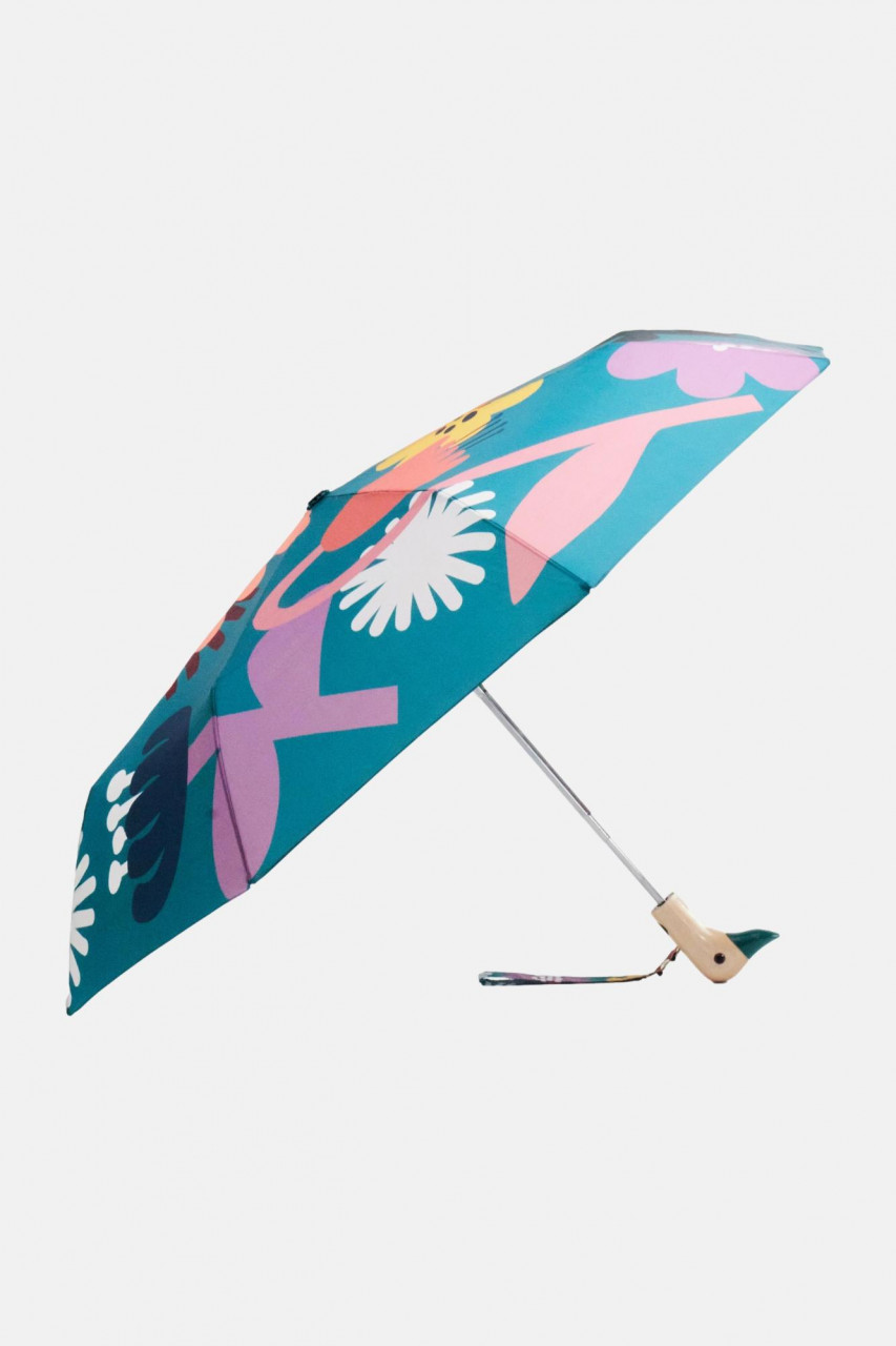 Original Duckhead Regenschirm Bloom Petrol Türkis Rosa Lila Gelb Blumen