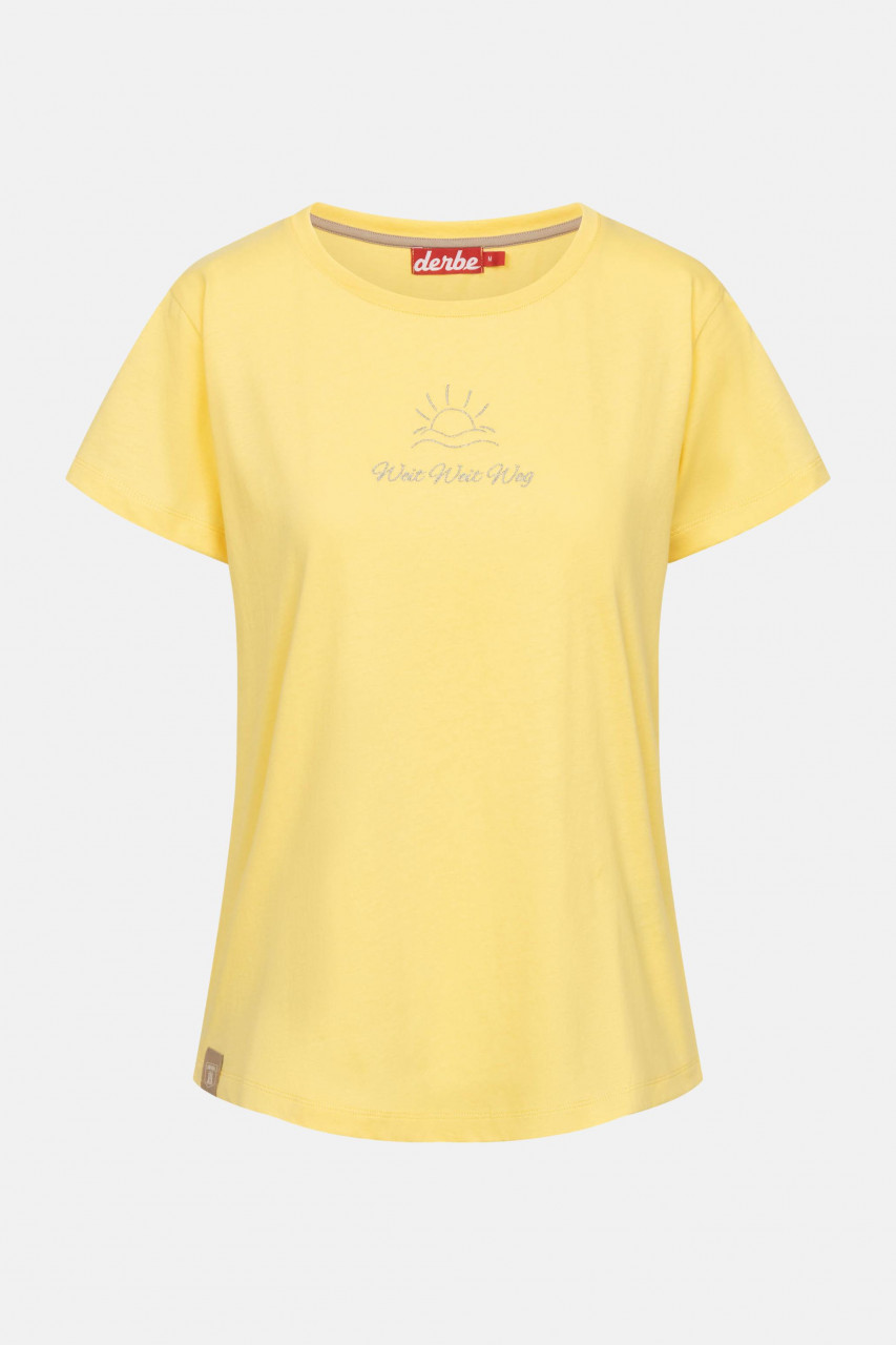 Derbe T-Shirt Weit Weg Damen Gelb GOTS Organic