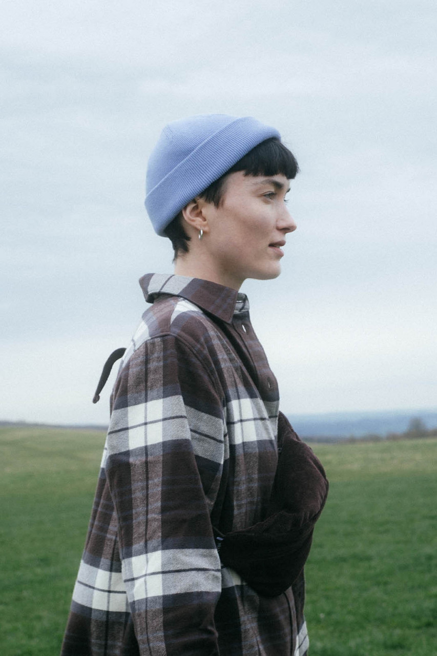 MELA kurze Rippstrick Mütze RAFI Hellblau Dockermütze