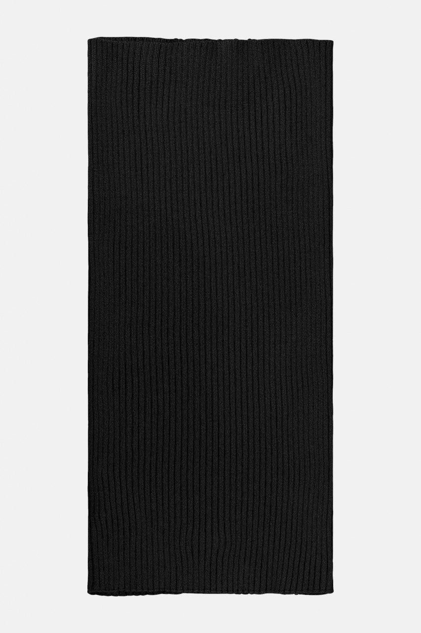 MELA DAIVI Schlauchschal Schwarz Rippstrick Loop