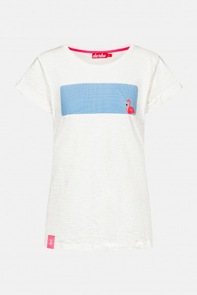 Derbe Flamingo Damen T-Shirt Off White Weiß