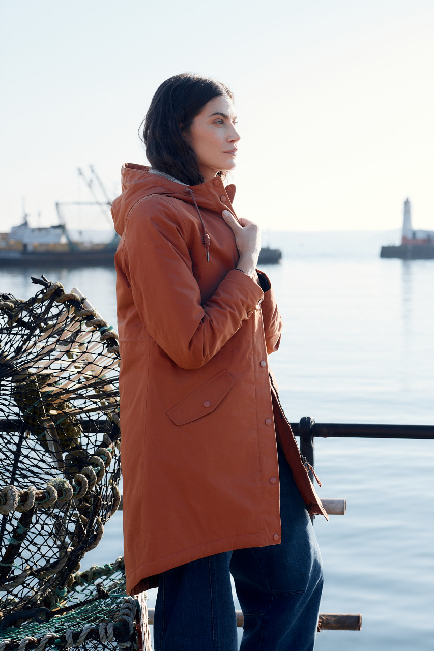 Seasalt Cornwall Regenjacke Plant Hunter Damen Braun Orange Hazel Winterjacke