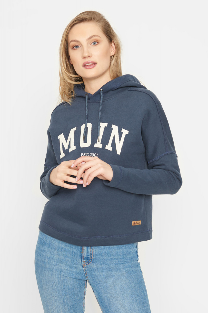 Derbe Moin Damen Hoody Kapuzenpullover Navy Dunkelblau