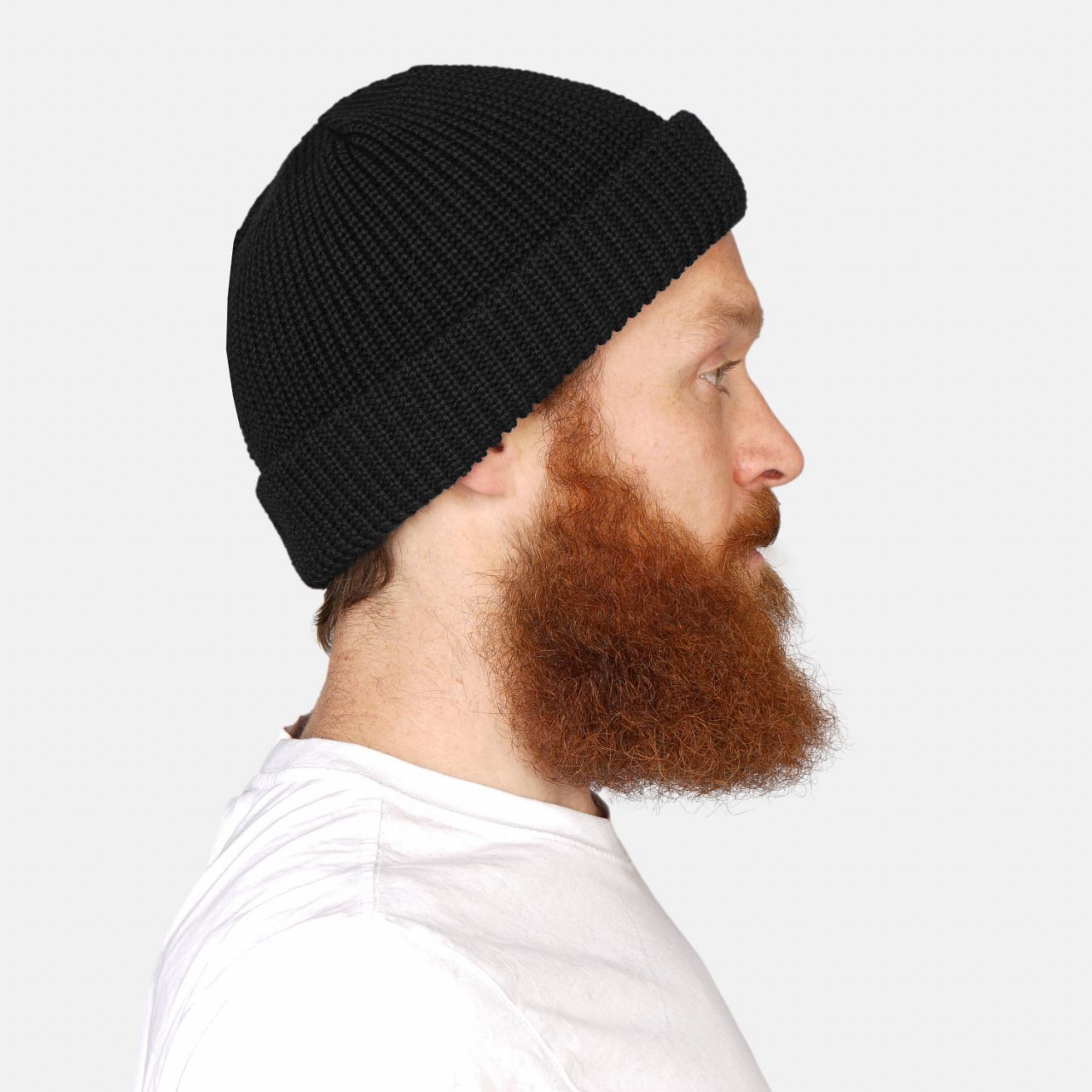 Troyermütze 100% Schurwolle Hanseheld - Strickmütze aus Wolle - Schwarz