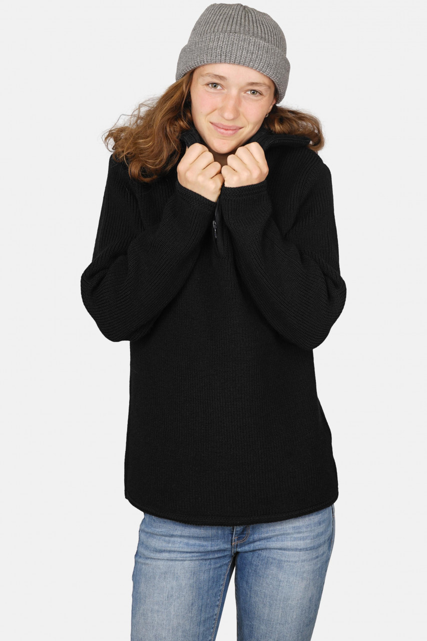 Damen Troyer Hanseheld Schurwolle Schwarz