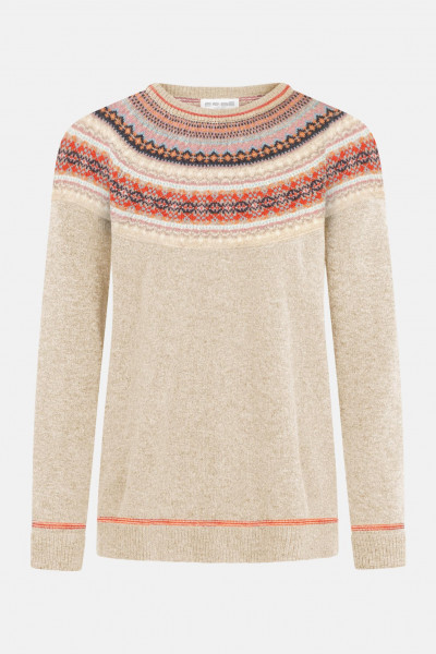 ERIBÉ Pullover Alpine Breeze Damen Beige Weiß Fairisle
