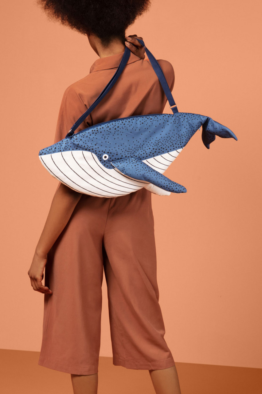 Don Fisher Umhängetasche Wal Blau Weiß Wasserabweisend Blauwal