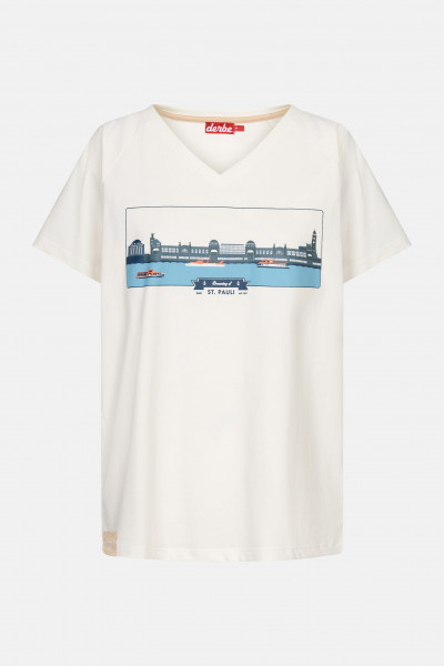 Derbe Landungsbrücken Damen T-Shirt Hamburg Off White Creme Weiß Nachhaltig Derbe Landungsbrücken Damen T-Shirt Hamburg Off White Creme Weiß Nachhaltig