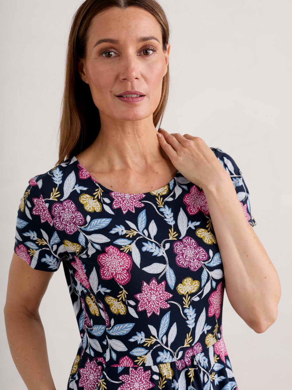 Seasalt Cornwall Kleid April Damen Blau Rosa Blumen