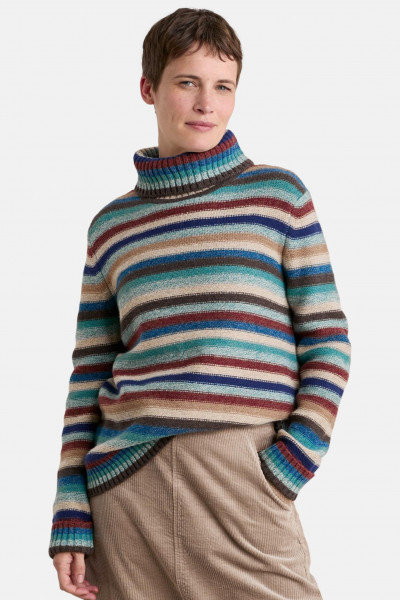 Seasalt Cornwall Braque Damen Pullover Gestreift Türkis Blau Beige