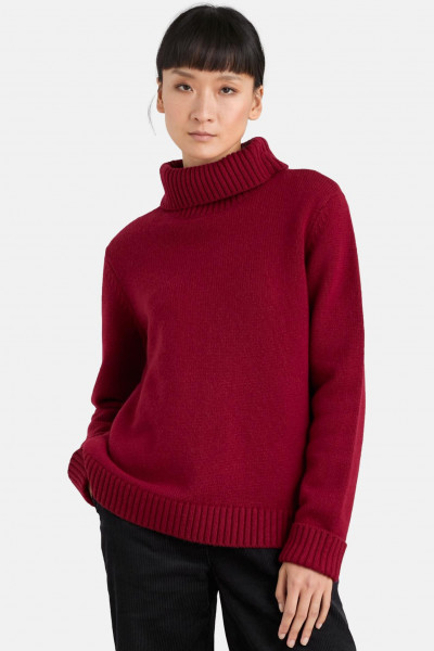 Seasalt Cornwall Braque Damen Pullover Rot Bordeaux Rollkragen