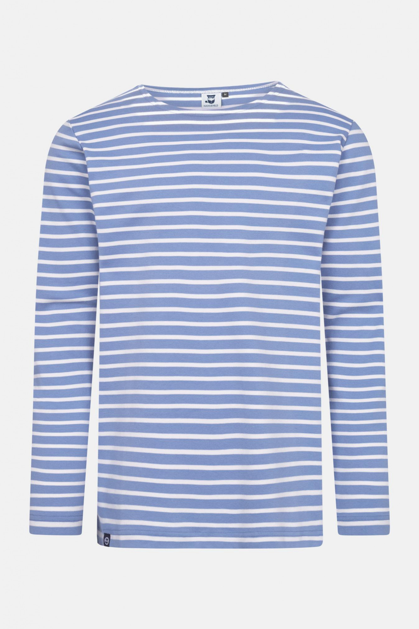 Hanseheld Streifenshirt Herren Hellblau-Natur Langarm Jeans Blau GOTS ...
