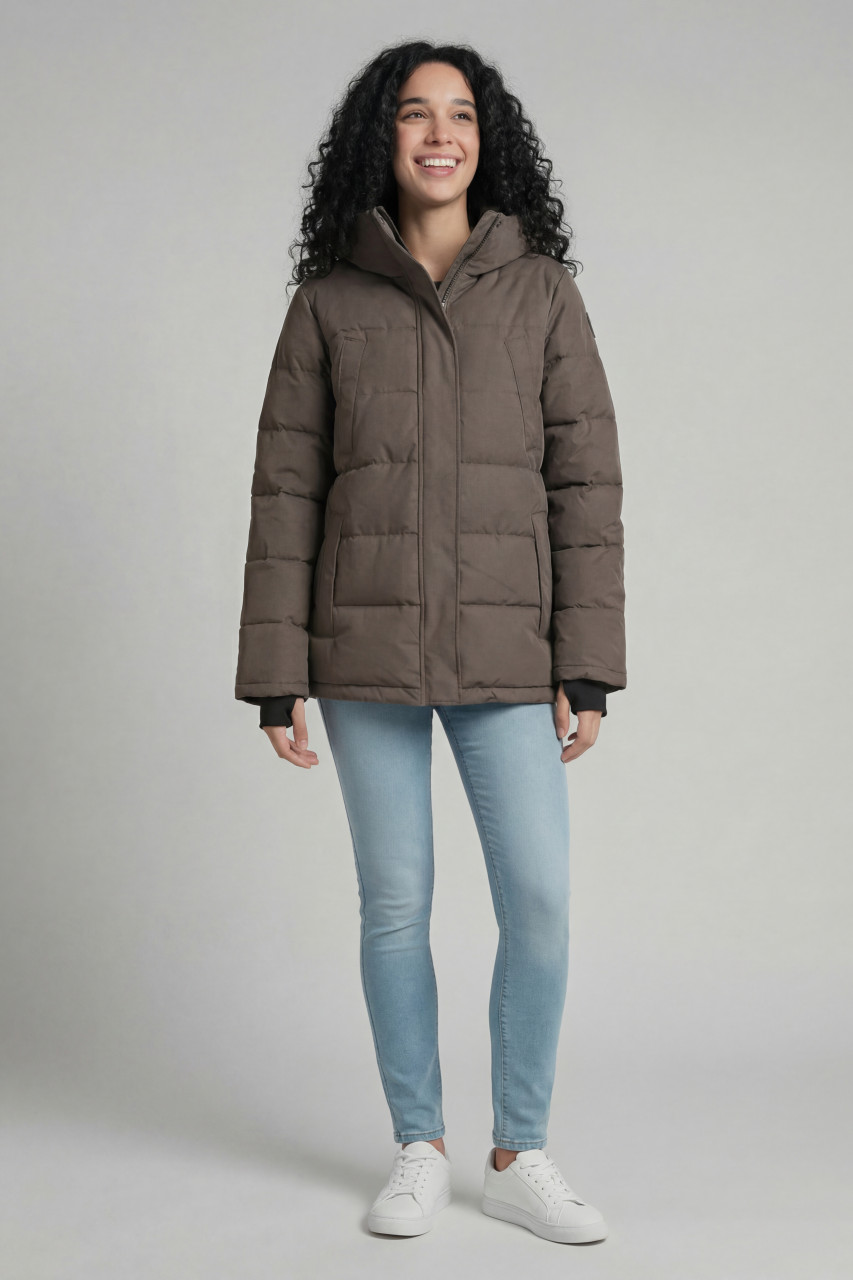 Derbe Winterjacke Sonholm Damen Braun Steppjacke Warm Gefüttert Skijacke