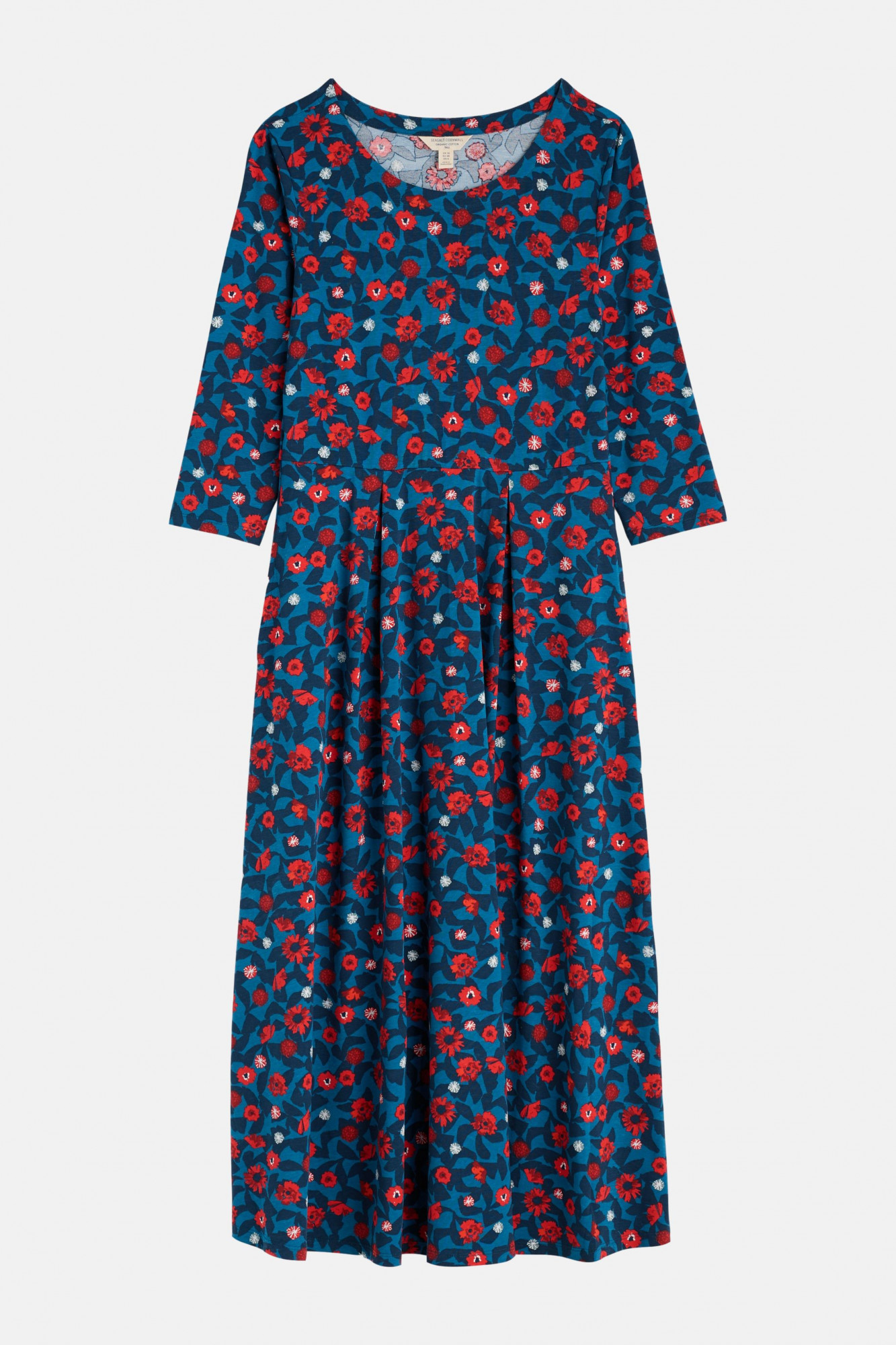 Seasalt Cornwall Veronica Damen Kleid Blau Rot Blumen GOTS Organic