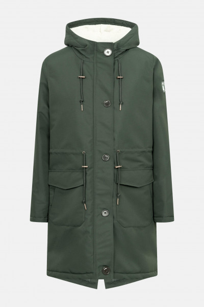 Derbe Winterjacke Festholm Damen Dunkelgrün