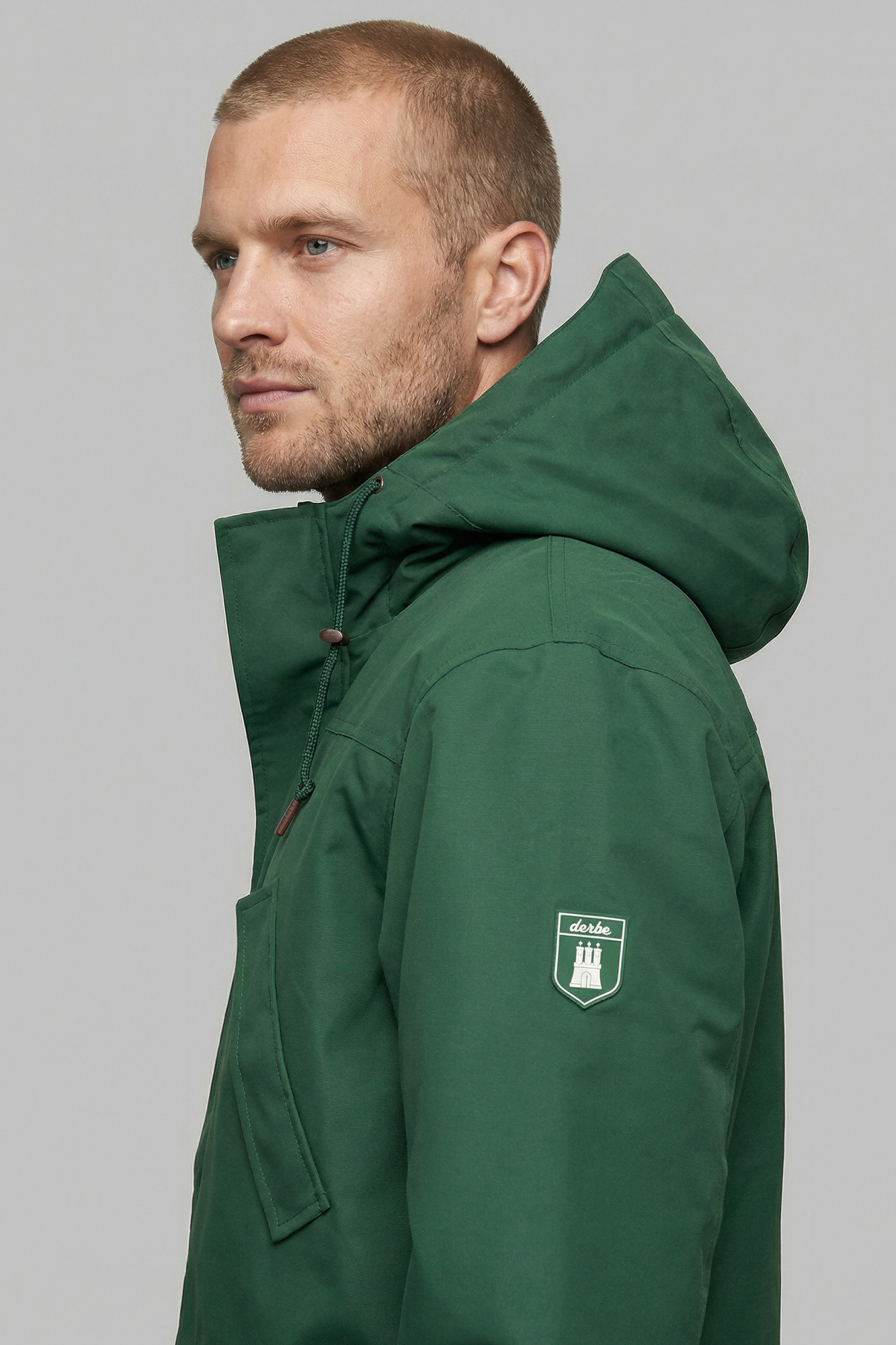 Derbe Winterjacke Festholm Herren Grün Warm Gefüttert
