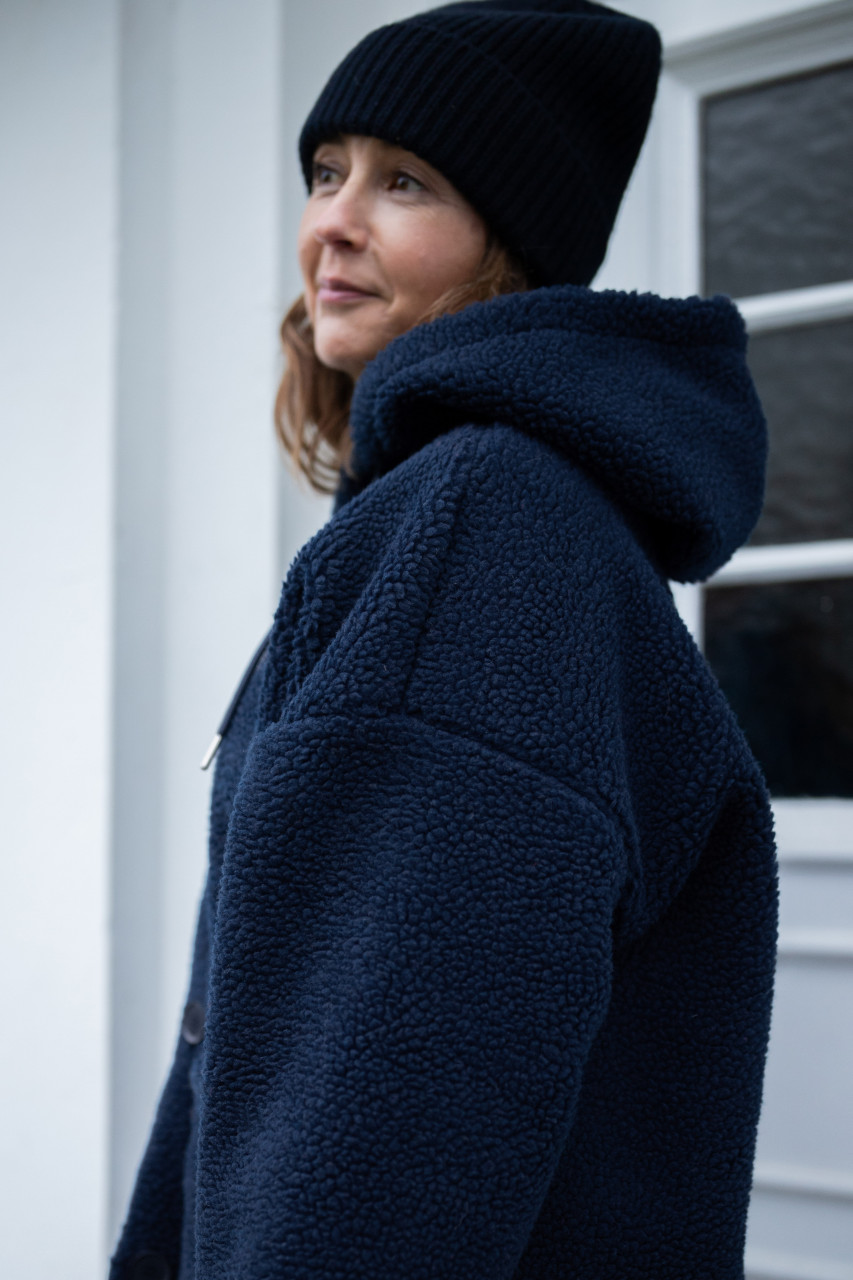 Danefae Fleecejacke Danewillow Damen Dunkelblau Teddy Kapuze