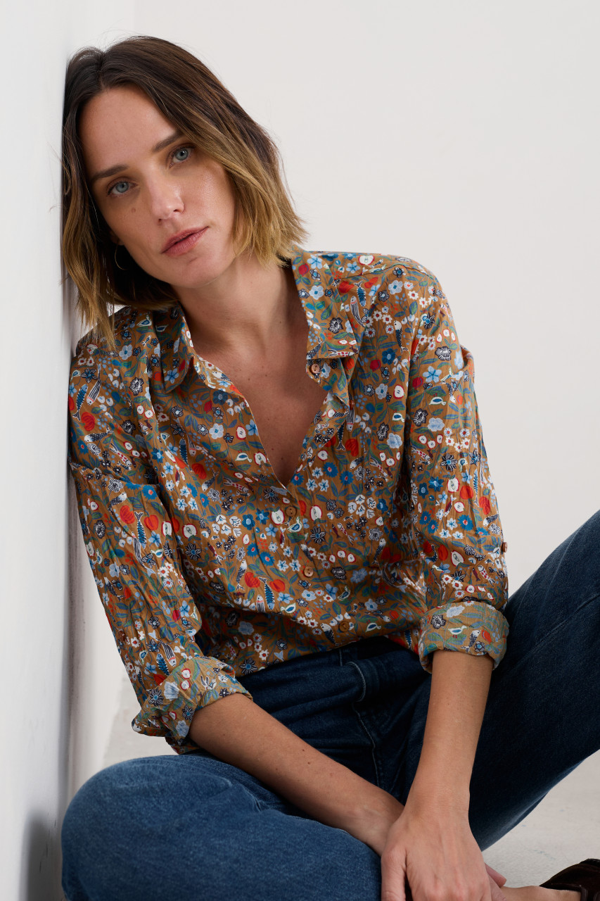 Seasalt Bluse Larissa Damen Braun Rot Blau Still Life Floral