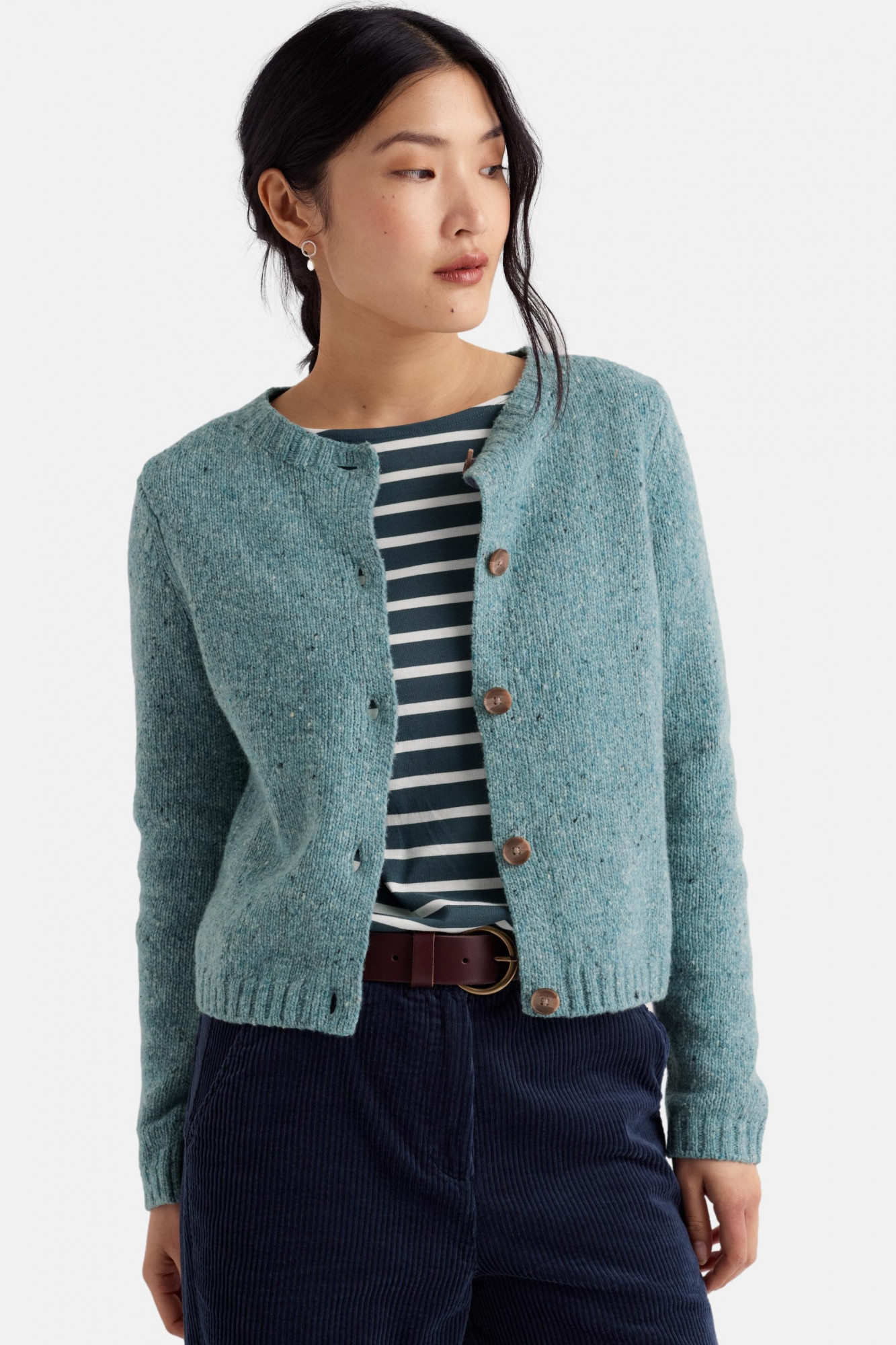 Seasalt Strickjacke Dawson Damen Hellblau Türkis Strick Cardigan Merino