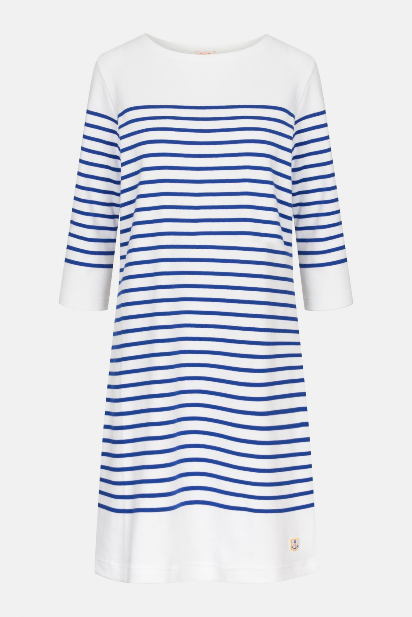 Kleid Ile-Tudy Weiß Sternblau Gestreift für Damen von Armor Lux