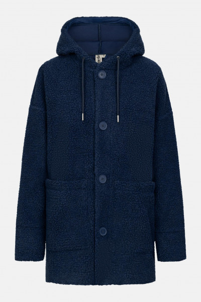 Danefae Fleecejacke Danewillow Damen Dunkelblau Teddy Kapuze