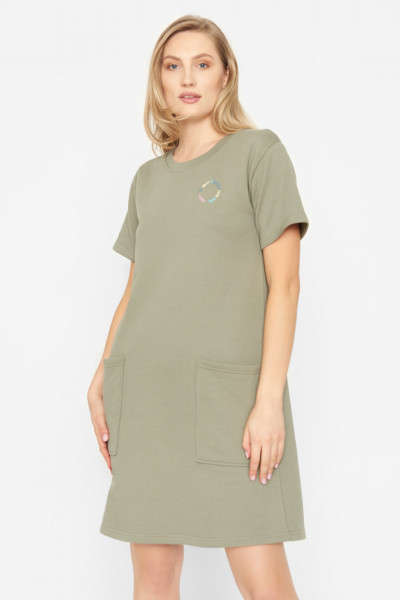 kk Derbe Dress Sweat Damen Pulloverkleid Light Oliv Derbe Dress Sweat Damen Pulloverkleid Light Oliv