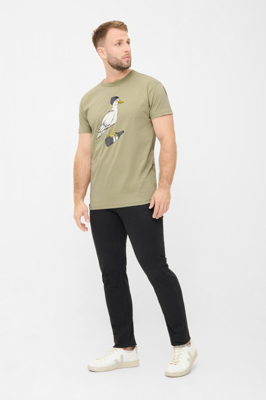 Derbe T-Shirt Sturmmöwe Herren Hellgrün Oliv Grau GOTS Organic